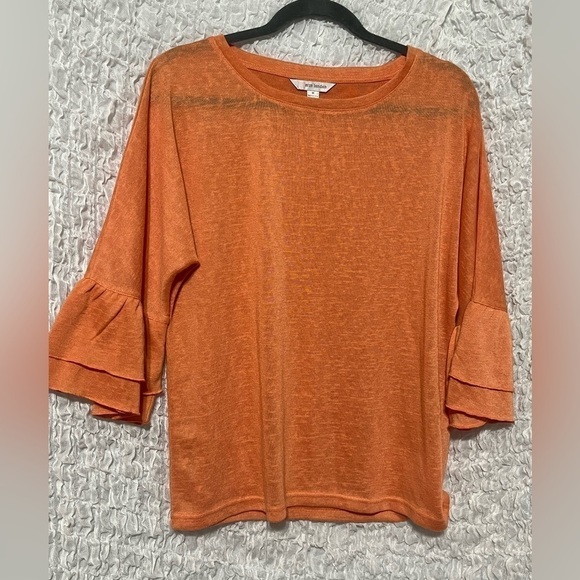 ERIN LONDON WOMENS ORANGE COLOR INSIDE OUT TOP, SIZE M - Picture 4 of 7
